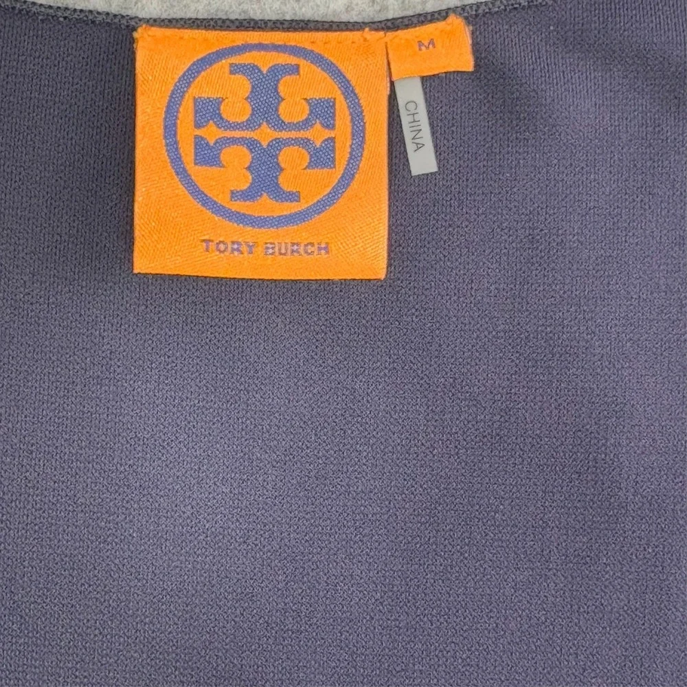 Tory Burch Sleeveless Drape Neck‎ Top Womens M Navy Blue Shell
